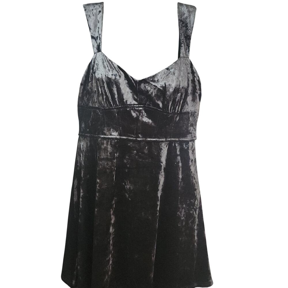 LUSH Black Flowy Velvet Dress sz L Whimsygoth Fairy | NWT $110‎
